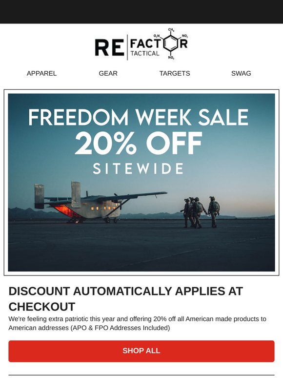 Freedom Week Sale Starts Now