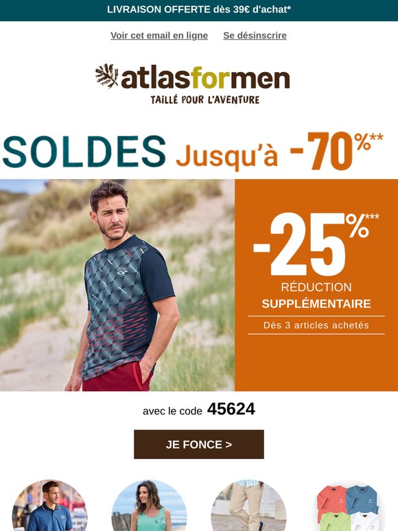 Jusqu'à -70% et -25% Supplémentaires