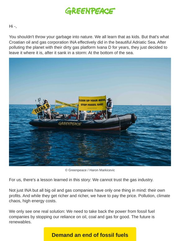 Do you just throw your garbage into the sea?