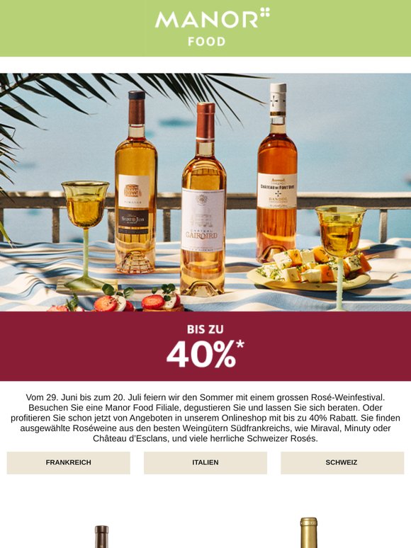 —, bis zu 40% auf eine Auswahl an Roséweinen