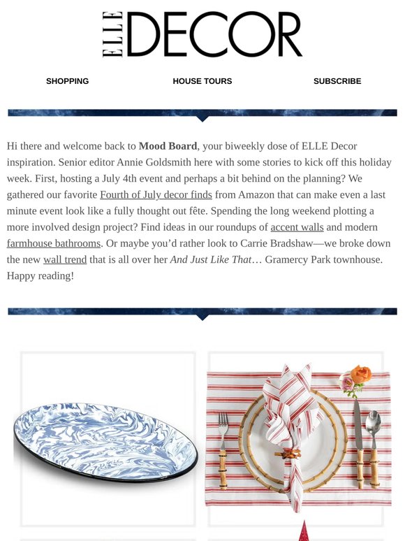 ELLE Decor Mood Board: Everything You Need for a July 4th Fête