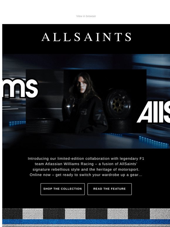 Now online: Williams Racing X AllSaints