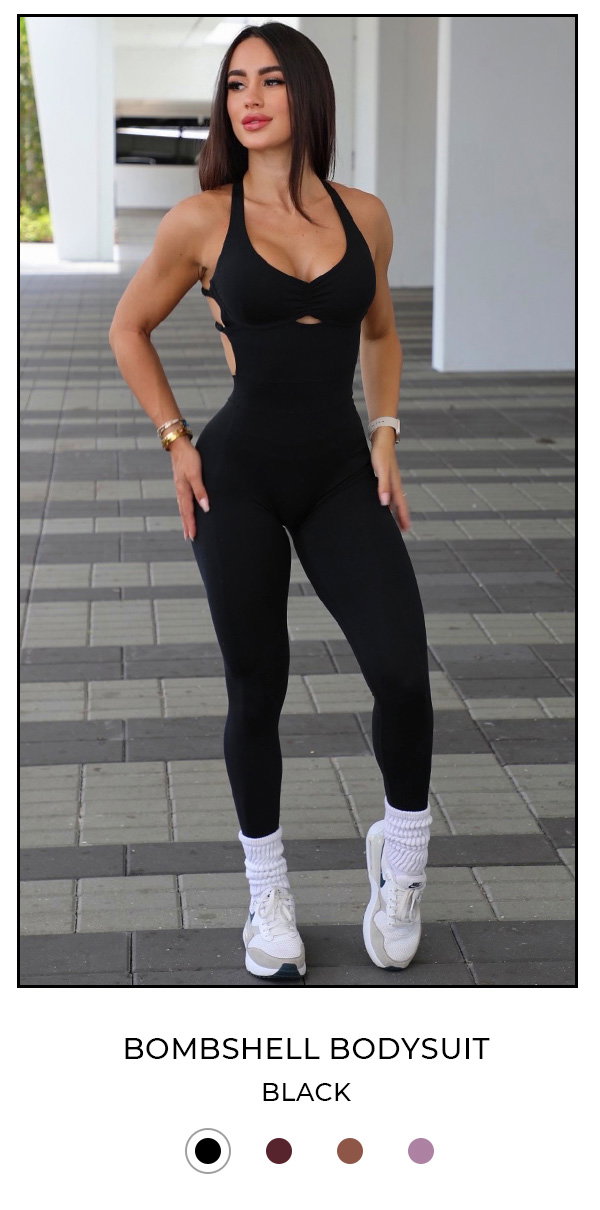 image of model wearing Bombshell Bodysuit Black