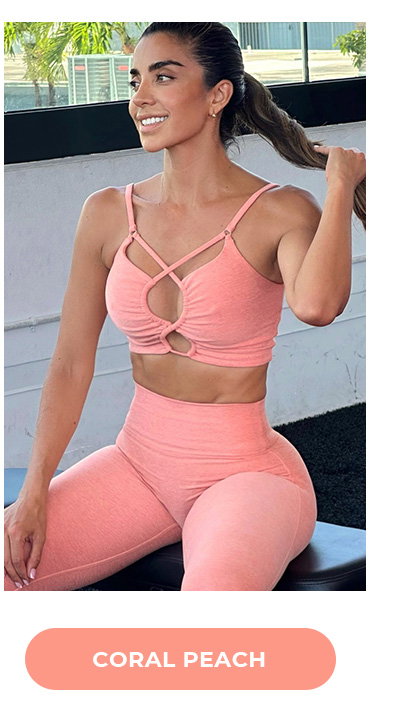 image of model wearing Form Flex Leggings in Coral Peach