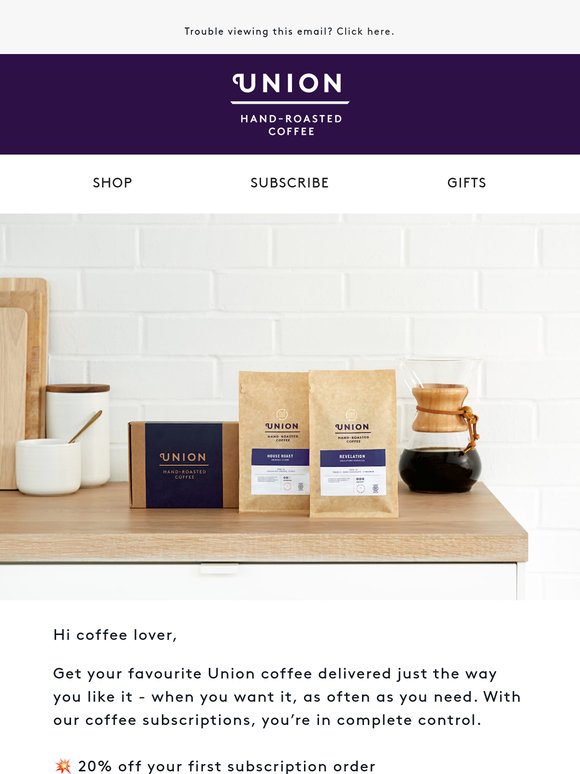 Love your coffee? Subscribe and save