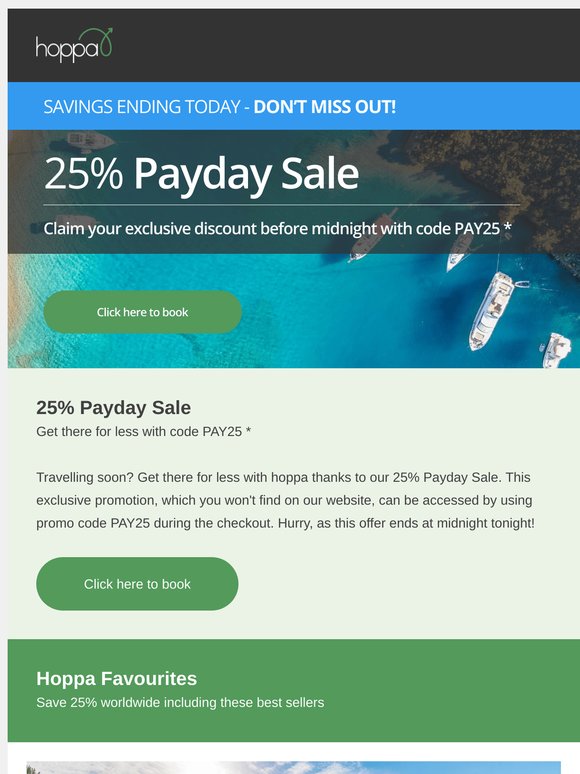 Our 25% Payday Sale ends soon...