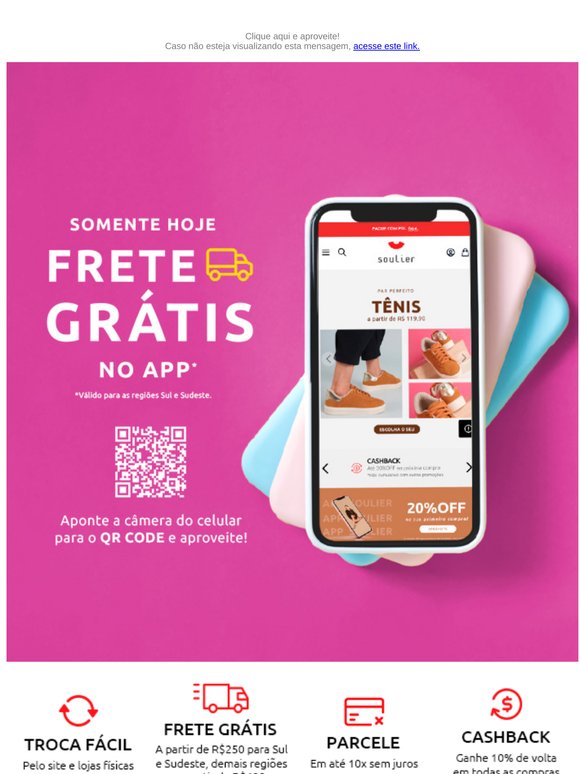 Frete grátis no APP ﻿📲