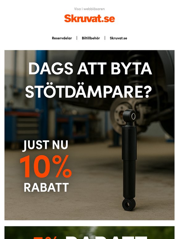 10% rabatt på stötdämpare