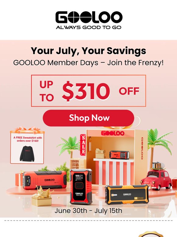 GOOLOO Member Days: July Savings, Frenzy On—Join & Claim Yours!