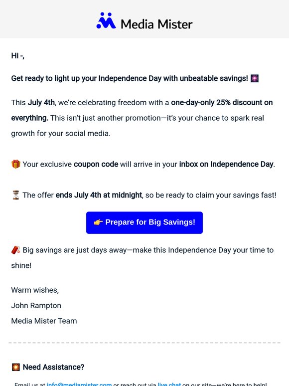 🇺🇸  Big Independence Day Offer Awaits!