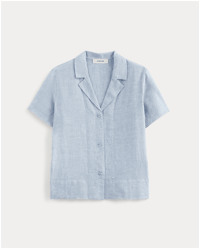 [Image]The Notch Shirt in Linen | Light Blue