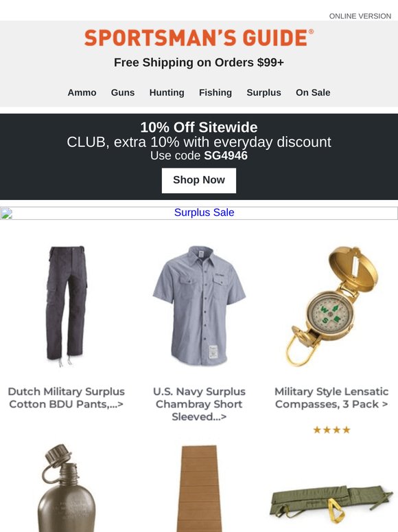 Up to 50% Off | Military Surplus On Sale