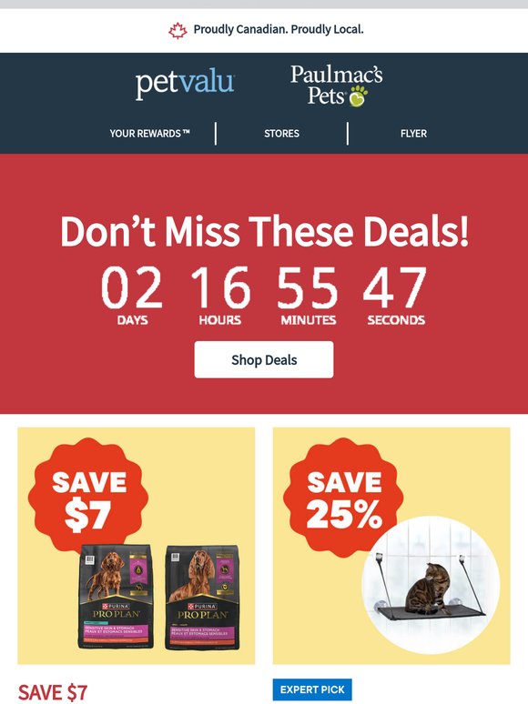 Hurry! Ends Soon! Deals like 10% OFF K9 Advantix II and Advantage II Flea & Tick protection (select sizes), $7 OFF Purina Pro Plan Dry dog food (select sizes), and more 🐕 🐈 🐹 📣