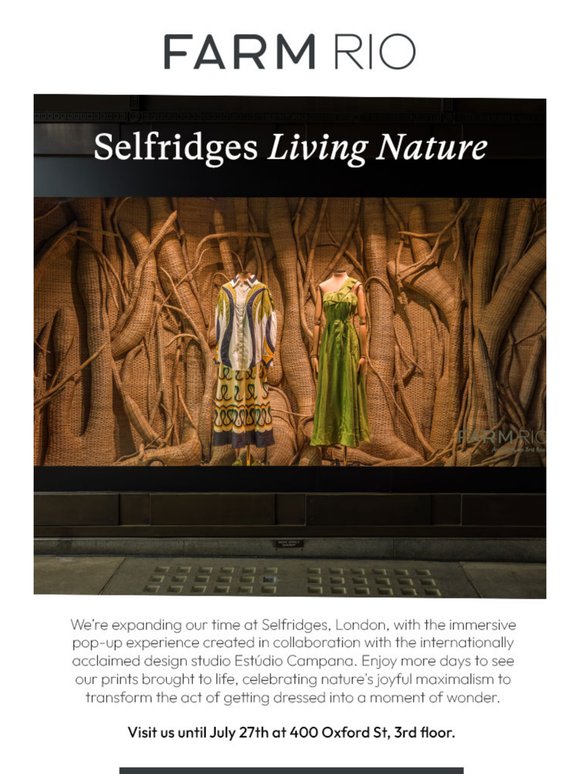 More days to visit our pop-up at Selfridges