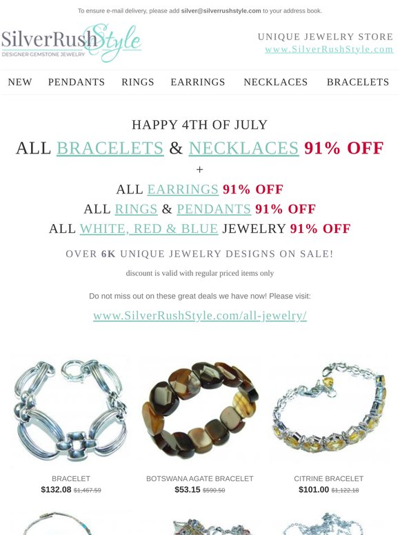 Happy 4th Of July 💎 All Bracelets & Necklaces 91% Off