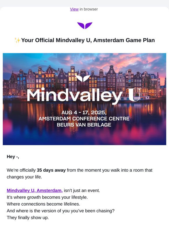 —, This Is Your Mindvally U, Amsterdam Game Plan