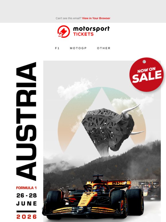 Don’t miss out: 2026 Austria F1 tickets available now! 🇦🇹