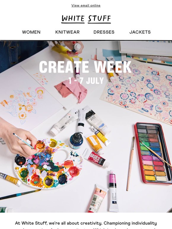 Week Stuff White Stuff: Create Week starts tomorrow 🎨 | Milled