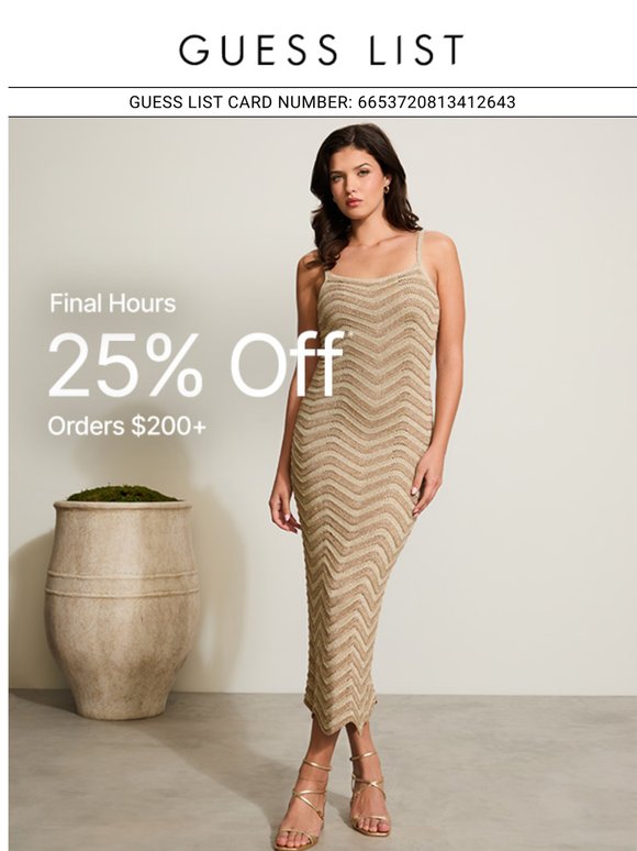 25% Off Comes to an End