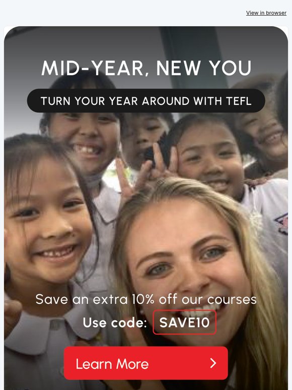 Today Only: Extra 10% Off TEFL to Kickstart Your New Chapter!