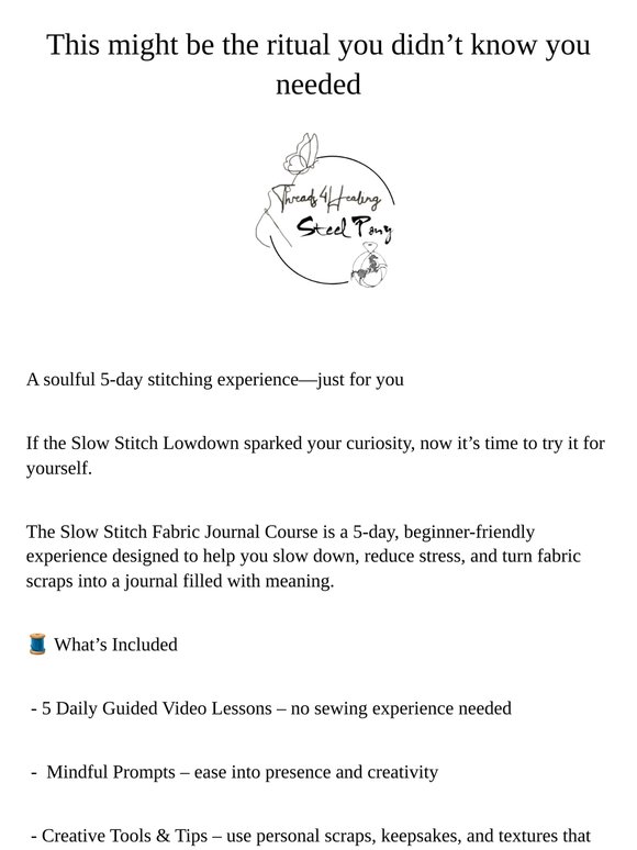 Build your fabric journal in 5 gentle, beautiful days