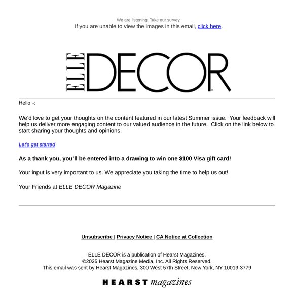 House Beautiful Magazine Needs Your Feedback