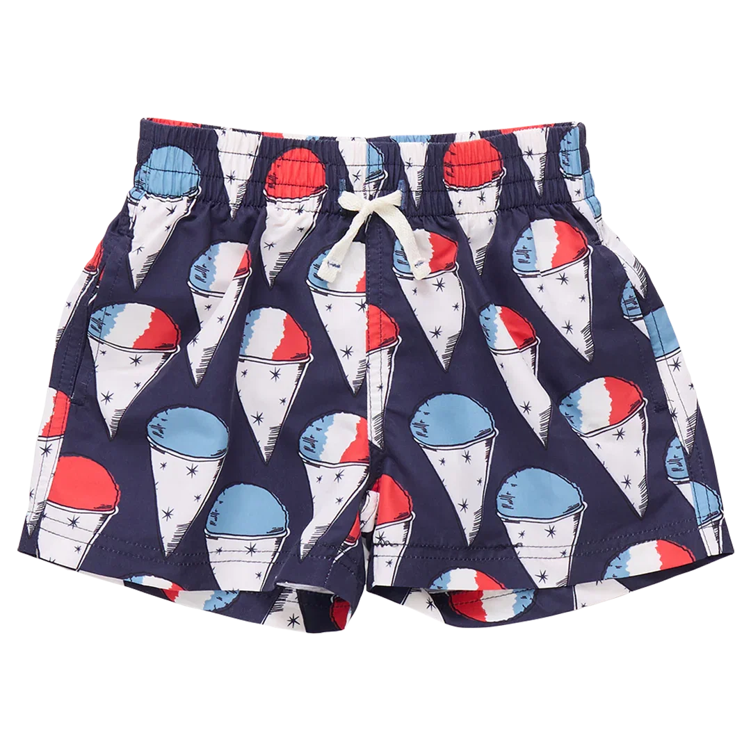 Image of Boys Swim Trunk - Navy Snow Cones