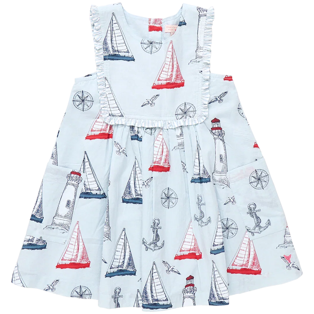 Image of Girls Courtina Dress - Nautical Adventure