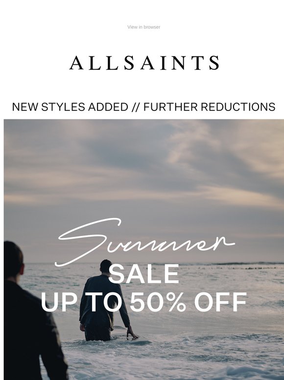 Sale: New Styles & Further Reductions