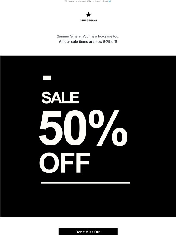50% off all sale items + fresh summer arrivals!