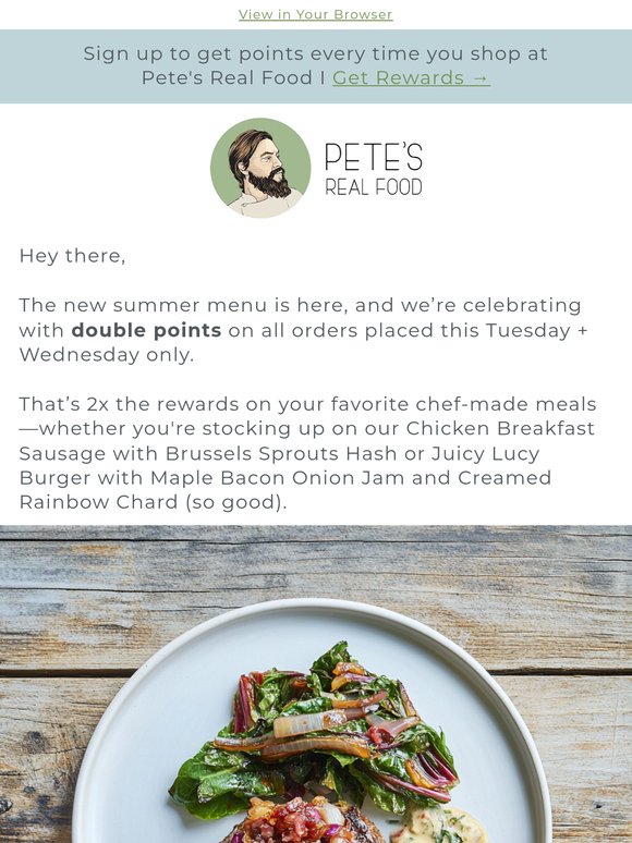 Double points, fresh summer eats, and $25 for you (+ your friend)