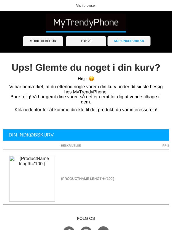 Hej —, glemte du noget i din kurv?