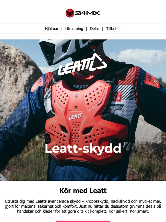 Upp till 80 % på Leatt-skydd