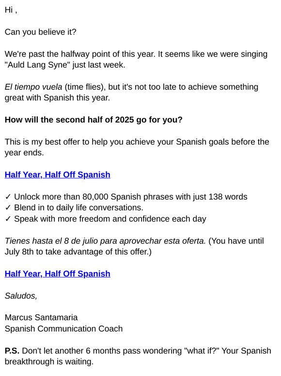Half-off Spanish