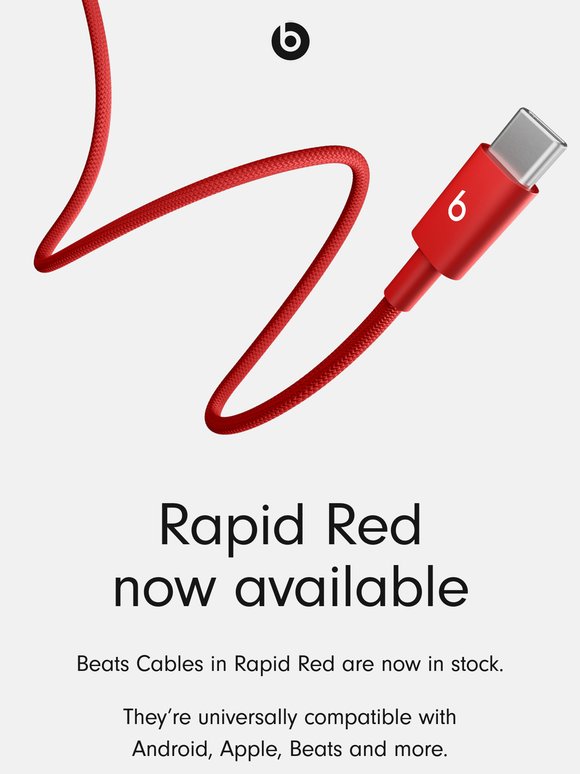 Beats Cables in Rapid Red are available now.