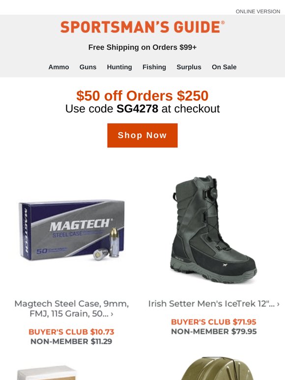 $50 off Orders $250 >> More Deals For You