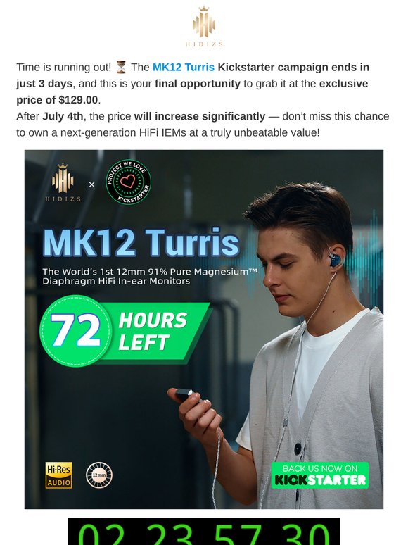 Just 72 Hours Left — Grab MK12 Turris for Only $129!