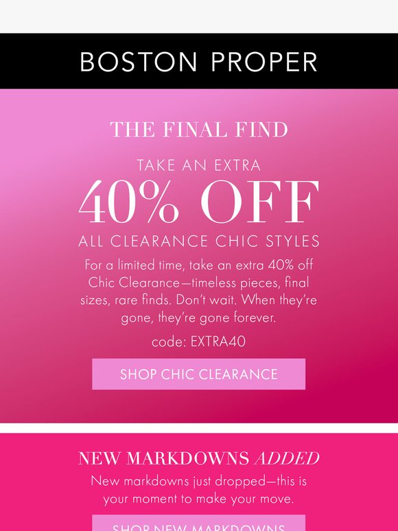 Big drop. Bigger drama. 40% Off Clearance