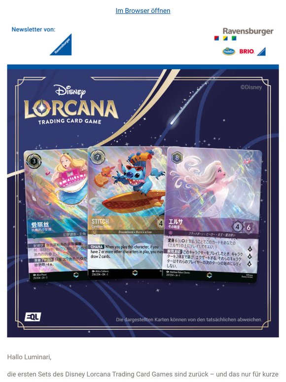 Sichere dir jetzt die ersten Disney Lorcana TCG-Sets!