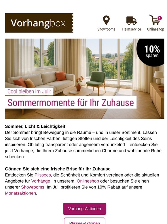 Cool bleiben und von unseren Sommer-Angeboten profitieren!