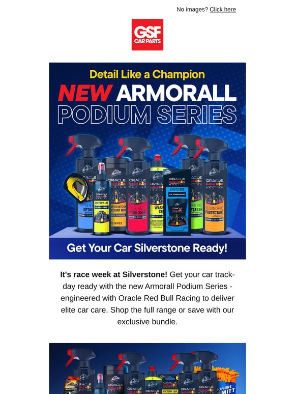Save on the New Armorall Podium Range! 🏎️