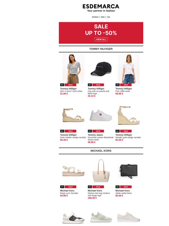Sales on Tommy Hilfiger, Michael Kors, Pikolinos and Martinelli. Your summer favorites 😍
