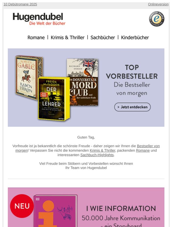 Top-Vorbesteller: Die Bestseller von morgen 📖