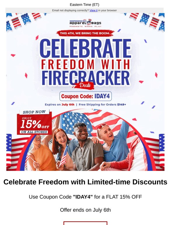 Celebrate Freedom with a FLAT 15% Off: Independence Day Specials Inside!