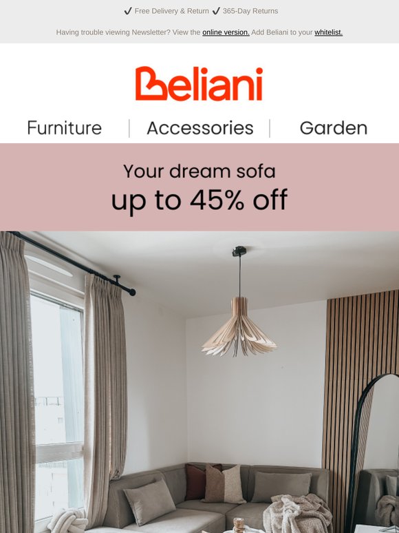 Up to 45% off sofas: find your perfect match today 🤩
