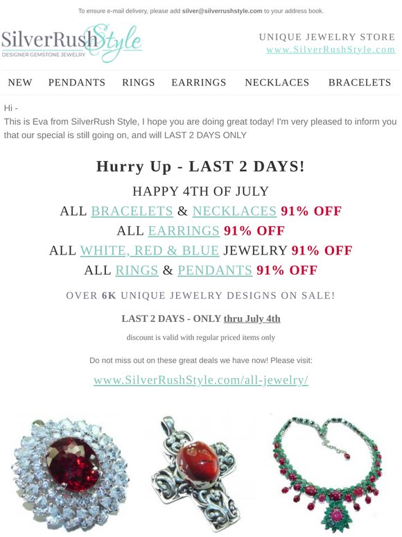 Hurry Up - All 💎 Jewelry up to 91% Off - Last 2 Days