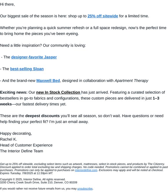 RE: Exciting News + Our Fourth of July Sale