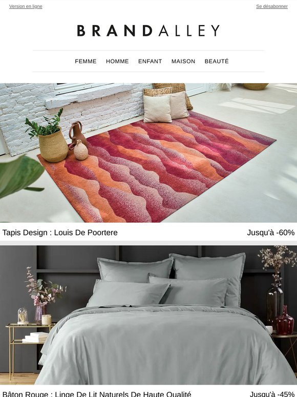 Tapis Design : Louis De Poortere, Bâton Rouge, Lou Laguiole, Sabatier Trompette, Tenues d'Éte, Gant, Stuhrling Montres...