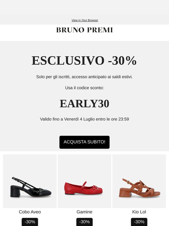 SALDI: Accesso anticipato, per te -30% 😜