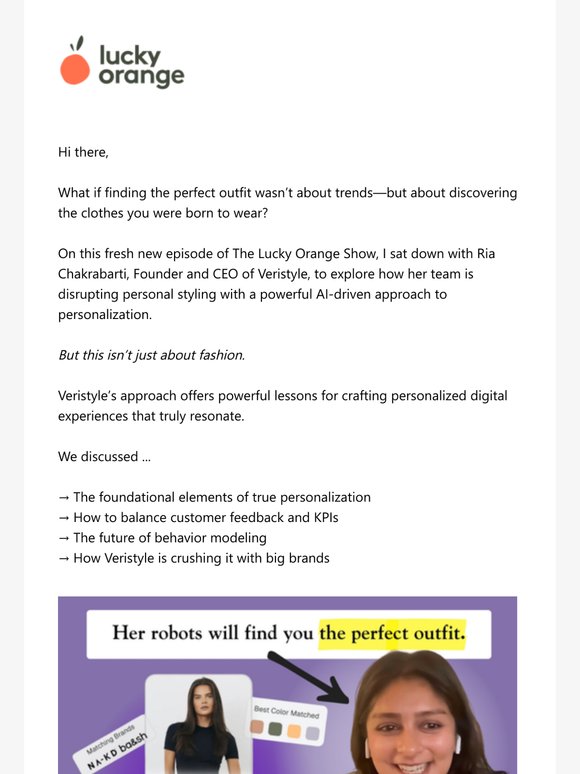 Data Meets Style: Personalization Lessons from Veristyle
